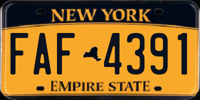 NY license plate FAF4391