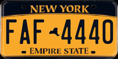NY license plate FAF4440