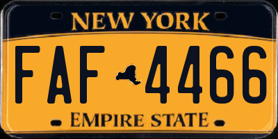 NY license plate FAF4466