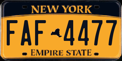 NY license plate FAF4477