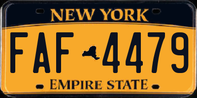 NY license plate FAF4479