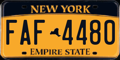 NY license plate FAF4480