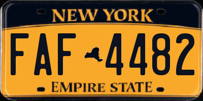 NY license plate FAF4482
