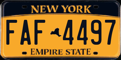NY license plate FAF4497