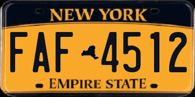NY license plate FAF4512