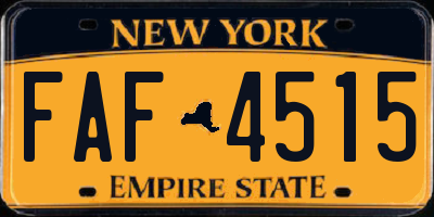 NY license plate FAF4515