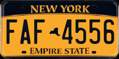 NY license plate FAF4556