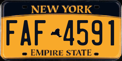 NY license plate FAF4591