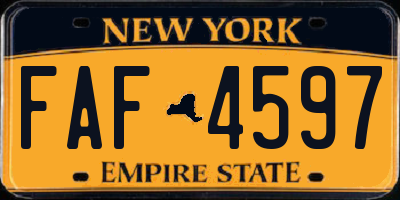 NY license plate FAF4597