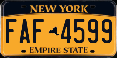 NY license plate FAF4599