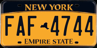 NY license plate FAF4744