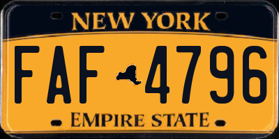 NY license plate FAF4796