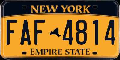 NY license plate FAF4814