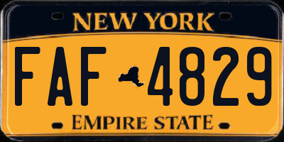NY license plate FAF4829