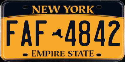 NY license plate FAF4842