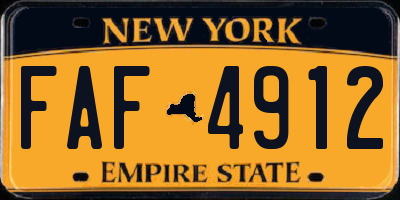 NY license plate FAF4912