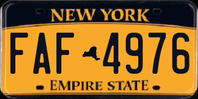 NY license plate FAF4976