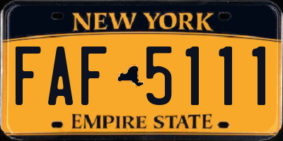 NY license plate FAF5111