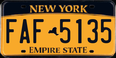 NY license plate FAF5135