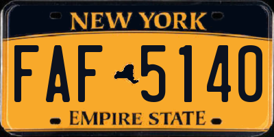 NY license plate FAF5140