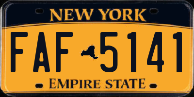 NY license plate FAF5141