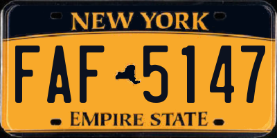NY license plate FAF5147