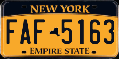 NY license plate FAF5163
