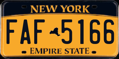 NY license plate FAF5166