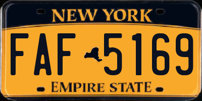 NY license plate FAF5169