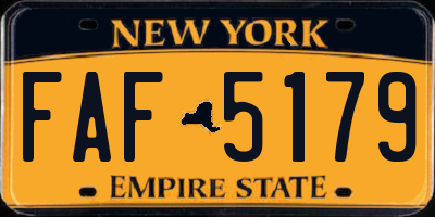 NY license plate FAF5179