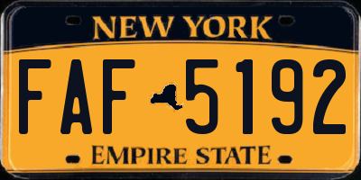 NY license plate FAF5192