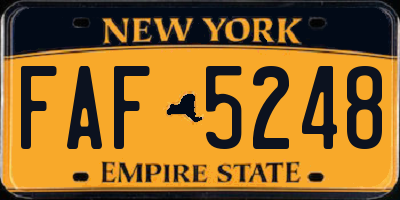 NY license plate FAF5248