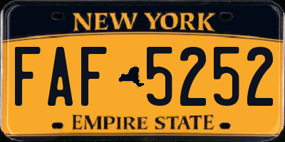 NY license plate FAF5252