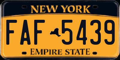 NY license plate FAF5439