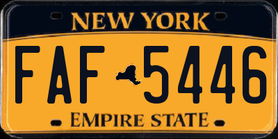 NY license plate FAF5446