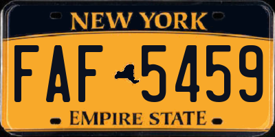 NY license plate FAF5459