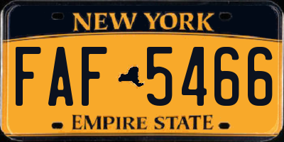 NY license plate FAF5466