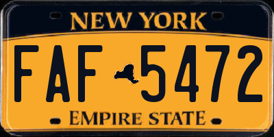 NY license plate FAF5472