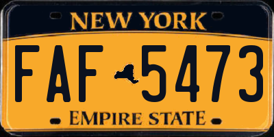 NY license plate FAF5473