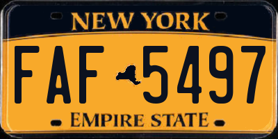 NY license plate FAF5497