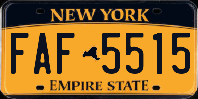 NY license plate FAF5515