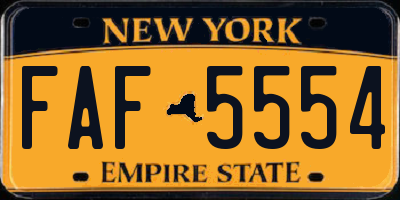 NY license plate FAF5554