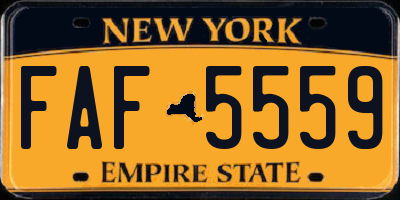 NY license plate FAF5559