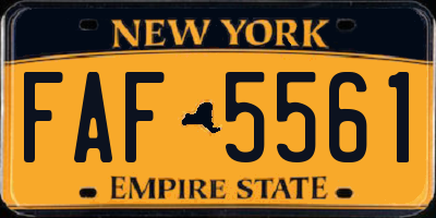 NY license plate FAF5561