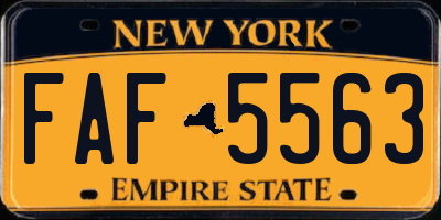 NY license plate FAF5563