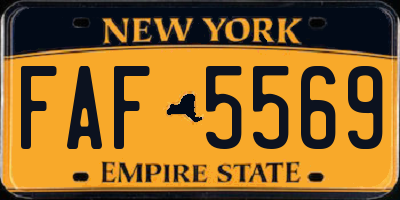 NY license plate FAF5569