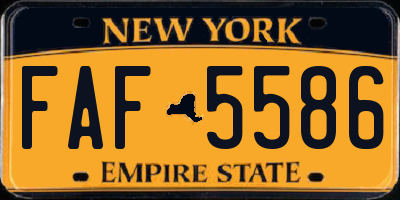 NY license plate FAF5586