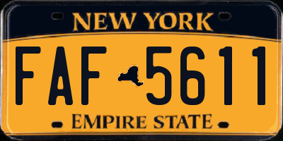 NY license plate FAF5611