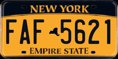 NY license plate FAF5621