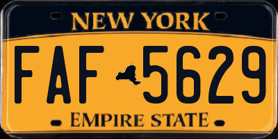 NY license plate FAF5629